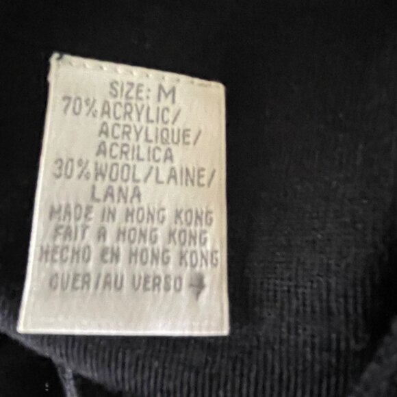 Vintage Liz Claiborne Black Beaded Sweater Dress Size Med u  Knee Length Modest - Picture 13 of 14